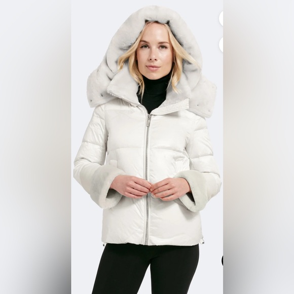 NWT Dawn Levy Phoenix shearling jacket in Chiffon white XS - Picture 3 of 16